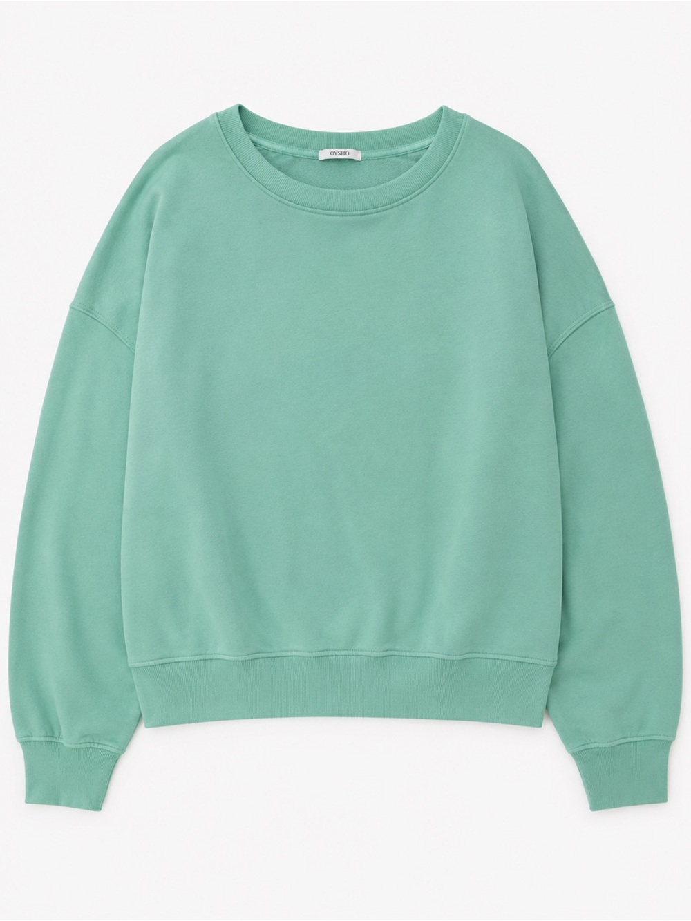 Oysho Women's Scoop Neck Sweater in Mint Green